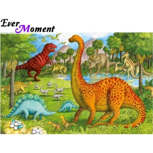 Ever Moment Diamond Painting Dinosaur Decoration For Home 5D DIY Full Square Drill Mosaic Diamond Embroidery Decoration ASF1444