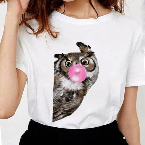 Cute Fun Animals blowing bubbles print Tshirt Harajuku T shirt womens Ullzang retro Tshirt Summer Fashion Tshirt female