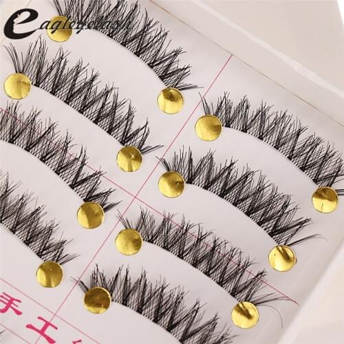 Hot sale10 Pairs/ lot fashion charming eye lashes False Eyelashes Natural Cross Winged Eye Lashes Fashion make up tool