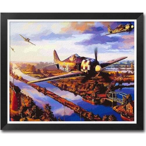 MaHuaf-A1404 World War II Tank painting by numbers on canvas hand painted DIY oil digital paint by number for living room decor