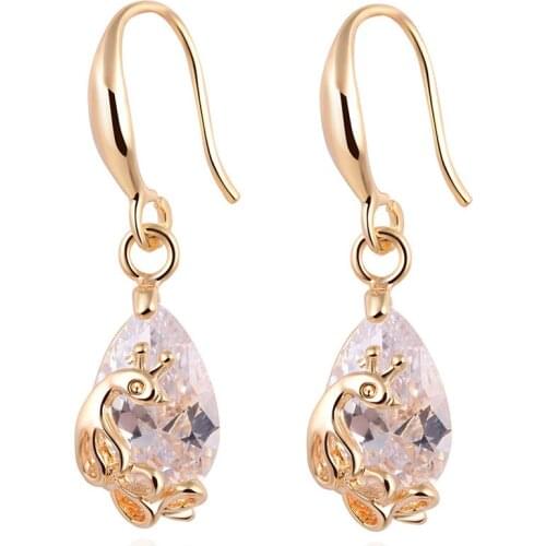 Punk Fashion Earrings Temperament New Wedding Groom Gift Niche Drop Earrings Short Crystal Ladies Wholesale Earrings