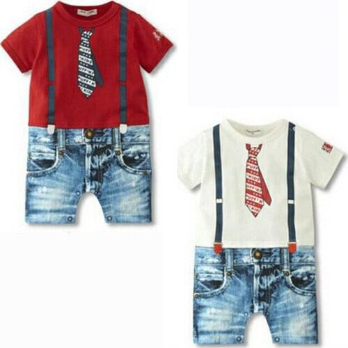 Fashion Xmas Gentleman Baby Boy Infant Romper Jumpsuit Body suit Cotton Clothes Outfit