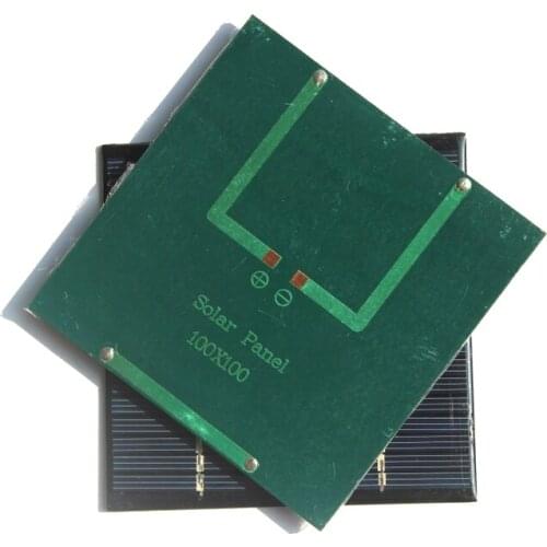 BUHESHUI Solar Cell Module 1.2W 18V 100*100MM Solar Panel Charger For 12V Battery 100*100MM Wholesale 500pcs