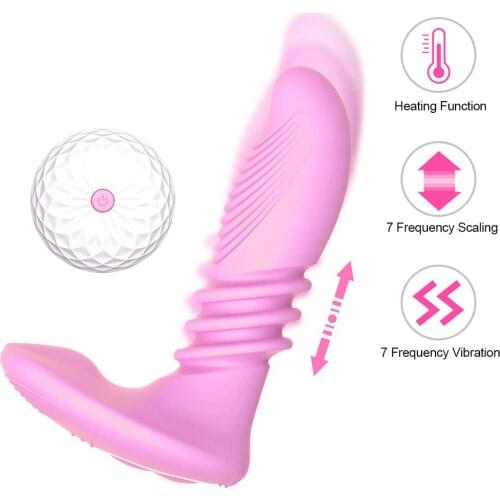 Wearable Heating Telescopic Vibrators Wireless Remote Invisible Anal Viginal Stimulation Vibrator G SPot for Women Relax Play