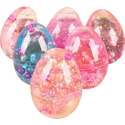 2021 New 1PC Party Favor Gifts for Kids Toddlers Crystal Galaxy Slime Gift Egg Vent Ball Toy Practical Joke Toys Easter Egg Gift