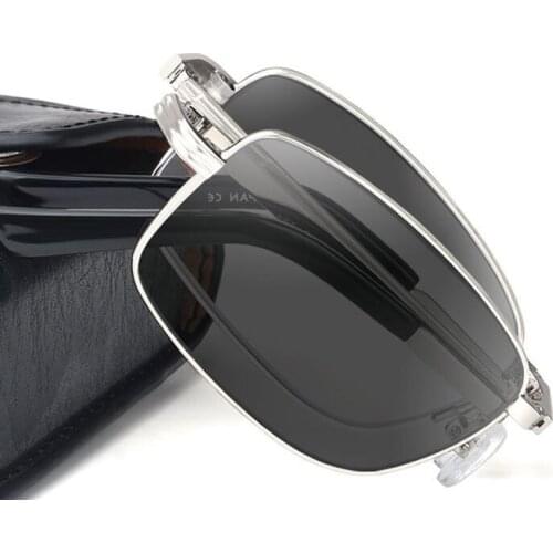 HERVI 1PC Foldable Reading Glasses Progressive Multi-Focus Blue light Presbyopia Eyeglasses Discoloration Fold UV400 Eyewear