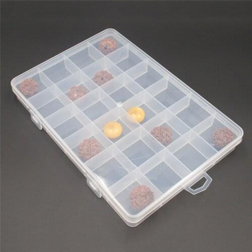 Storage Plastic Storage Box Cajas Organizadora Box Jewelry Beads Pill Screw Transparent 24 Compartment Storage Box