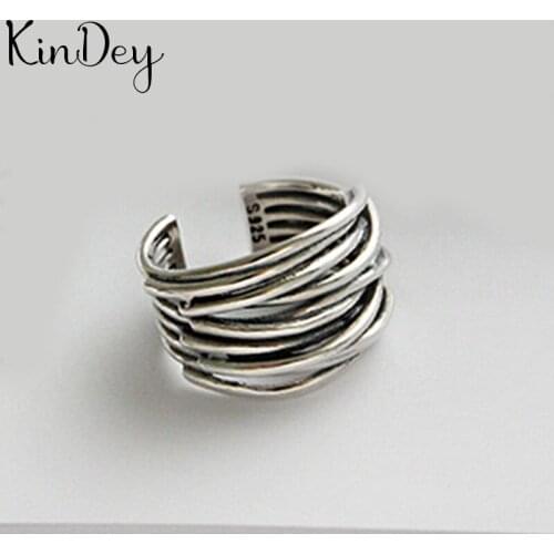 Romantic Sweet Silver Color Multi-layer Chains Rings for Women Lady Adjustable Size Rings bague femme