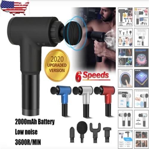 Handheld Massage Gun Deep Tissue Percussion Massager Muscle Vibrating Body Relaxing Muscle Recovery 4 Heads Exercise Booster