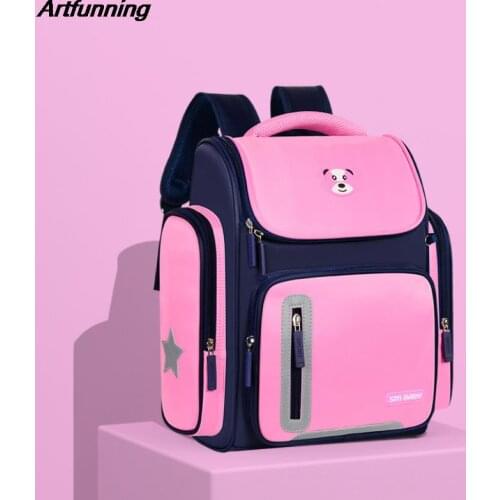Artfunning British style schoolbag for boys and girls students cartoon cute space backpack schoolbag 2 size free Shipping