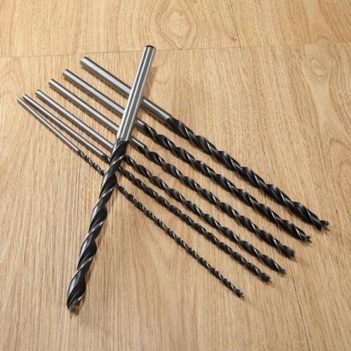7Pcs/Set 4-12mm High Carbon Steel Brad Point Woodworking Center Twist Drill Bits Extra Long Wood Boring Tool