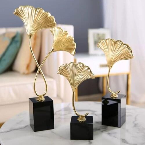 Light Luxury Brass Boutique Ginkgo Leaf Decoration Home Accessories Creative Decoration Hotel Living Room Soft Decoration