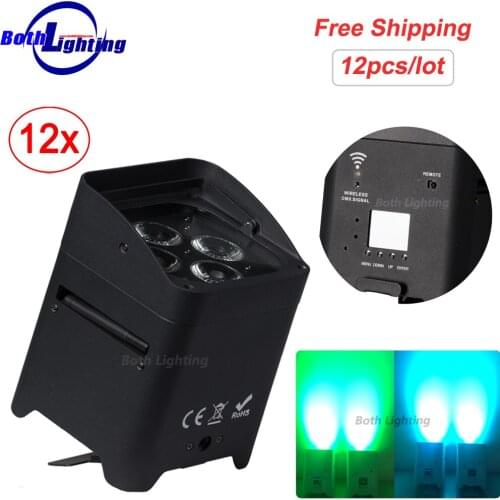 Battery Power Smart DJ S4 4x18w RGBWA UV 6in1 Wedding Uplight Wireless DMX DJ Effect LED Akku Uplighting for Party