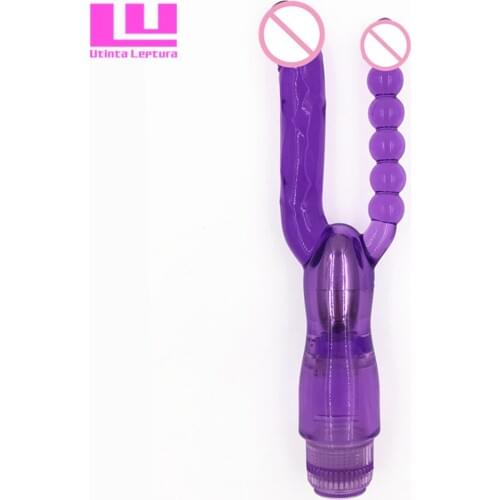 Utinta Leptura Dual Penetration Vibrators, Dildos Textured G Spot Vibrator, Anal Beads Prostate Stimulator, Anal Sex Toys