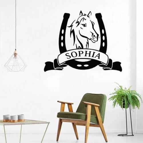 Personalised Horse Wall Stickers Boy Bedroom Playroom Wall Vinyl Mural Decal Decoration WL1336