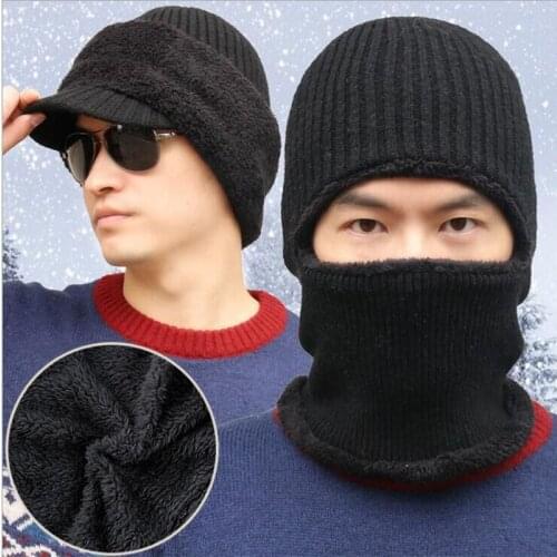 Knitting With Masked Couples Hat Add Hair Thickening Earmuffs Collar Men And Women One Hat