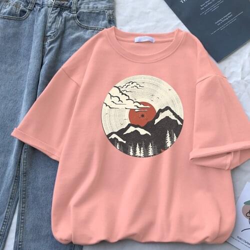 Internet Celebrity Art Comics Print Women Short Sleeve Tee Shirt Street Fashion Brand Female T-shirts Crewneck Cute Women Tops