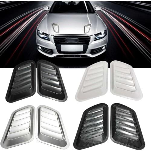 1 pair of ABS car front engine cover stickers car decoration air outlet air intake diversion spoon turbine valveexhaust cover