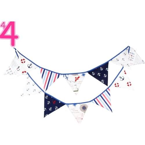 100% Cotton Nautical Anchor Pennant Banner for Boys Birthday Baby Shower