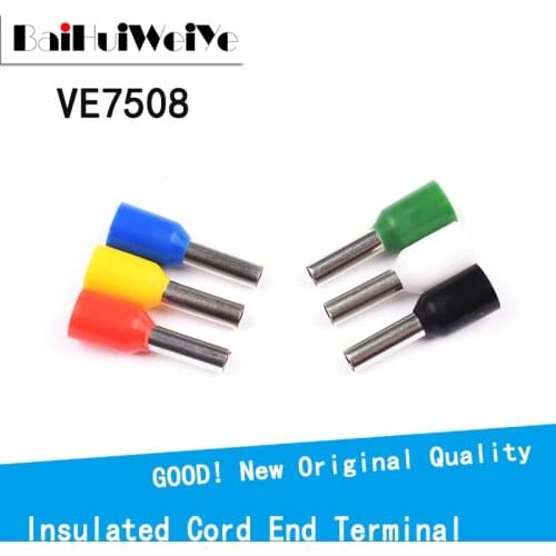 100PCS/LOT VE1508 Wire connect Insulated connector Terminal Crimp Terminator cold pressed insulated termina E1508