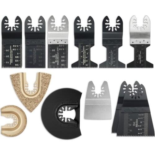 12Pcs/set Quick Change Carbon Steel Oscillating Multitool Saw Blade Cutting Tools kit Fine/Thick-tooth 35mm 45mm