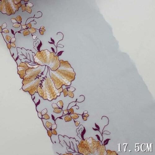 2Yards Light Water Blue Embroidered Lace Trim Flowers Edge For Bra Lingerie Sewing Underwear Sofa Curtain Fabric Accessories