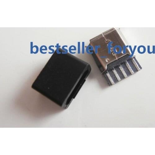 5Pcs Micro USB 5 Pin Female 2-Piece Solder Connector Plug & Black Plasitc Cover