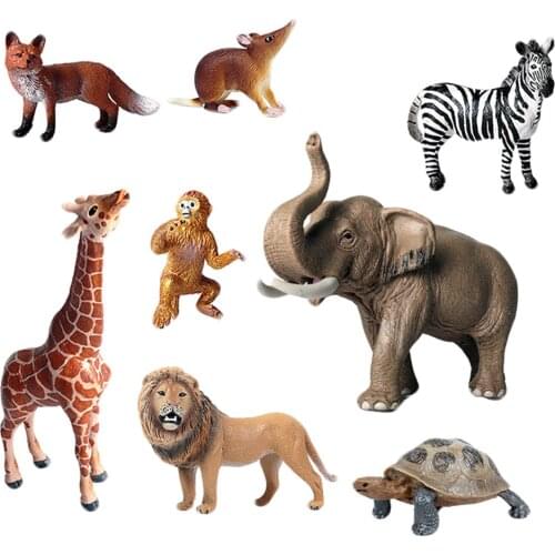 8Pcs Plastic Wild Life Animal Model Toy Forest Miniature Action Figures Zoo Pack Gift Cake Toppers Decor
