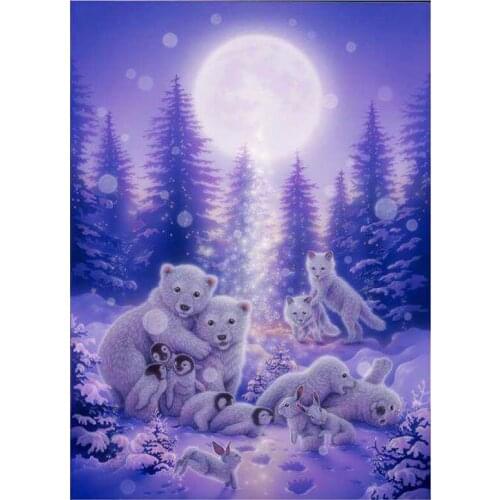 Baby Animal World DIY Diamond Painting baby penguin Diamond Embroidery baby bear Cross Stitch wolf Rhinestone Mosaic Painting