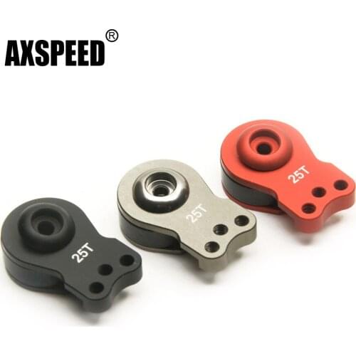 AXSPEED 25T Metal Aluminum Alloy Shock Absorber Adjustable Servo Arm 3 Hole Style for 1/10 RC Model Helicopter Boat Cars
