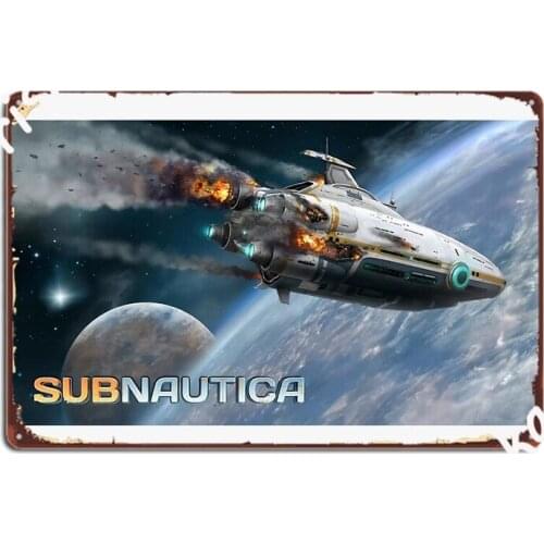 Subanutica Auroras Crash Poster Metal Plaque Retro Club Bar Plaques Cinema Garage Tin Sign Poster
