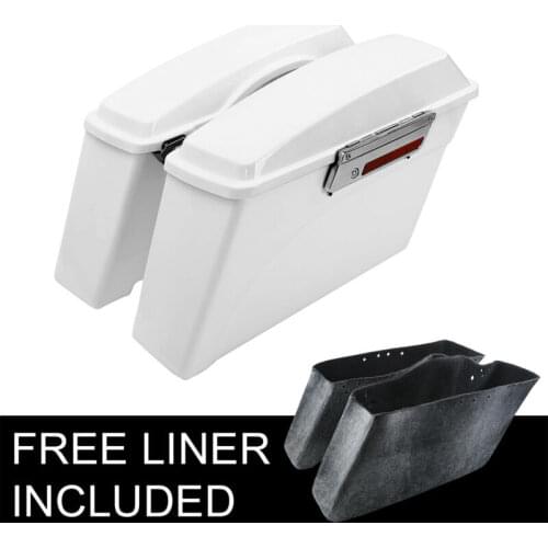 Motorcycle Rear Hard Saddlebags Trunk For Harley Touring Road King Road Glide Electra Glide Ultra 1994-2013