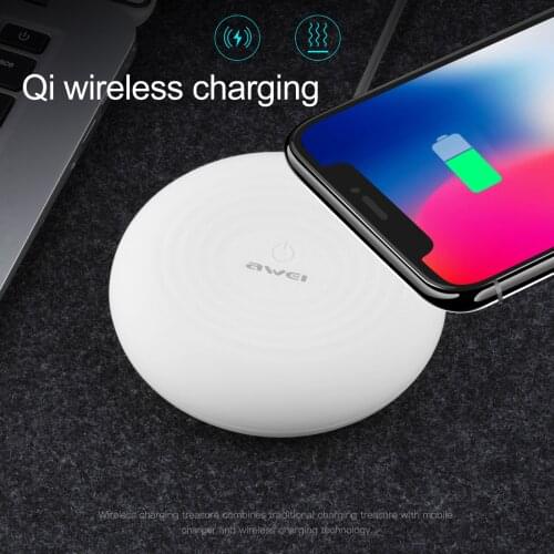 Awei W6 W7 Universal Qi Wireless Phone Charger Fast Charging Pad Dock for Android