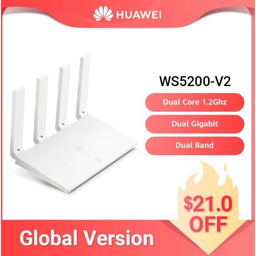 Global Version HUAWEI WiFi WS5200 V2 Wireless Router 1200Mbps Dual Core Dual Band 2.4GHz 5GHz GE Port APP Control Easy Setup