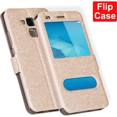 5.2" Front Window Leather Filp Case For Huawei GT3 phone cover For Huawei Honor 7 lite 7lite back cases For Honor 5C bumper case