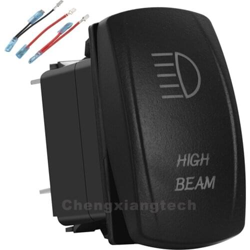 High Beam Up Green & Red Led Rocker Switch ARB Carling 5P SPST ON/OFF 12v/24v Car Boat Truck Waterproof IP66+Jumper Wires Set