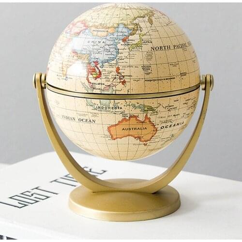European vintage globe ornaments modern crafts small home desktop decoration
