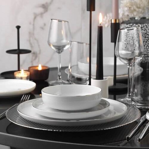 Kutahya has Porcelain Mood Platinum Meshed 24 Piece Dinnerware