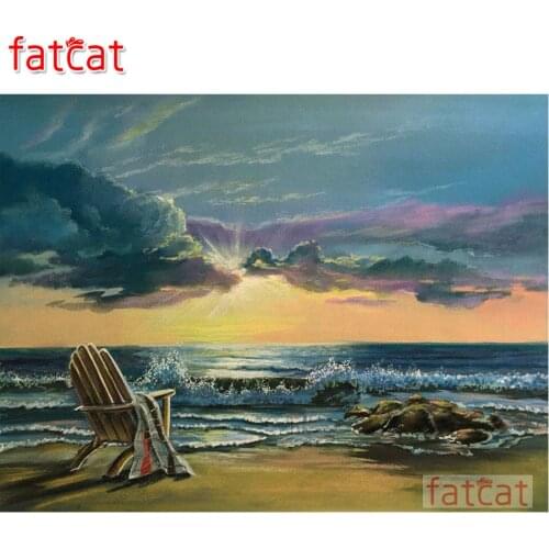 FATCAT Diamond Embroidery Free time landscape full square round rhinestones 5d diy Diamond Painting kit home decoration AE1969