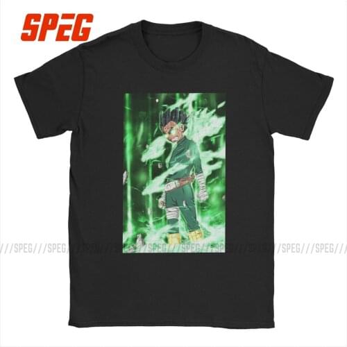 Men Rock Lee T Shirts Drunken Fist Pure Cotton Awesome Short Sleeve Round Collar Printed Tee Shirt Graphic