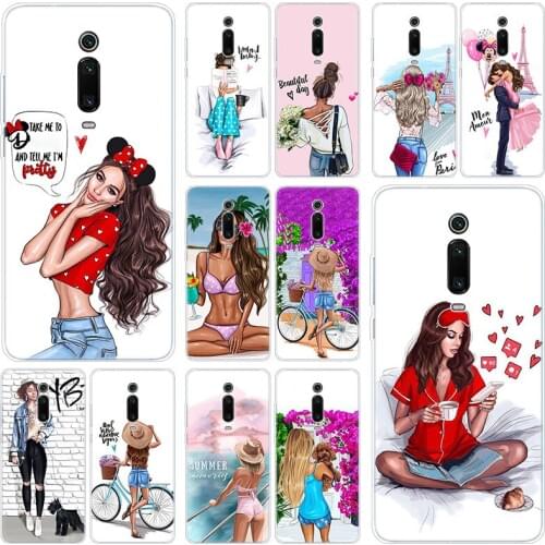 Hot baby girl Silicone Phone Case For Xiaomi Mi Note 10 9T CC9 E 9 Pro A3 Lite Play Redmi Note 8T 8 8A 6 Pro 6A 4X Fashion Cover