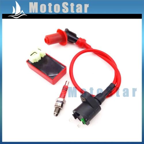 Ignition Coil + 6 Pin AC CDI Box + A7TC Spark Plug For Chinese GY6 50cc 125cc 150cc Engine Moped Scooter ATV Quad Go Kart