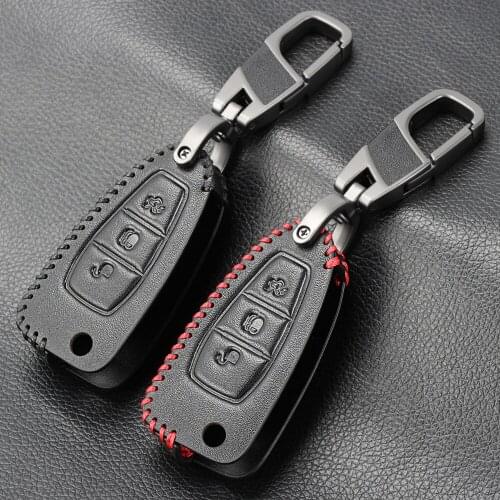 New Design Leather Car Remote Key Fob Shell Cover Case For Ford Ranger C-Max S-Max Focus Galaxy Mondeo Transit Tourneo Custom