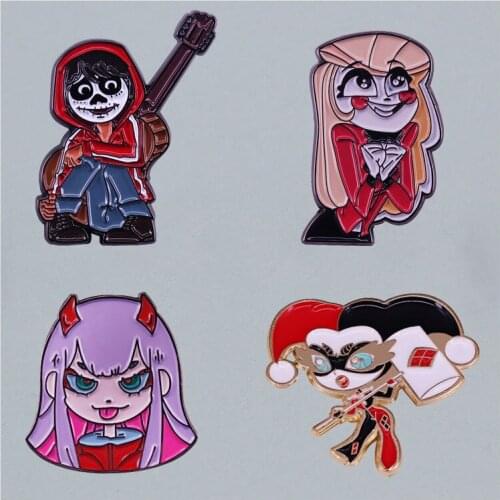 Cute Cartoon Comic Brooch Interesting Metal Enamel Badge Denim Jacket Backpack Pin Decoration Children Fashion Jewelry Gifts