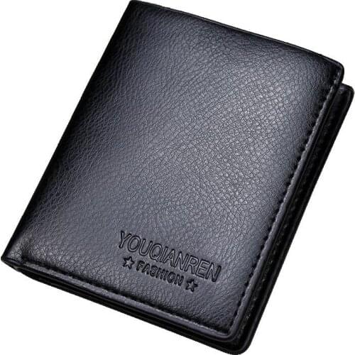 Short wallet for men Vintage purse Male fashion Minimalist Thin Business leather Clutch money bag handbag Card Holder Coin pouch