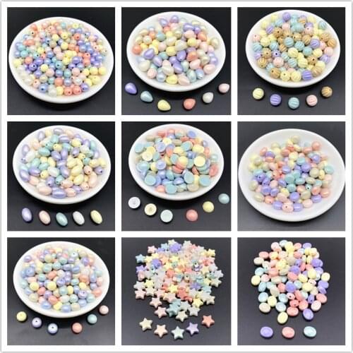 Multiple styles Matte Acrylic Beads Loose Spacer Beads Necklace Bracelet Pendant Earrings Jewelry Making DIY