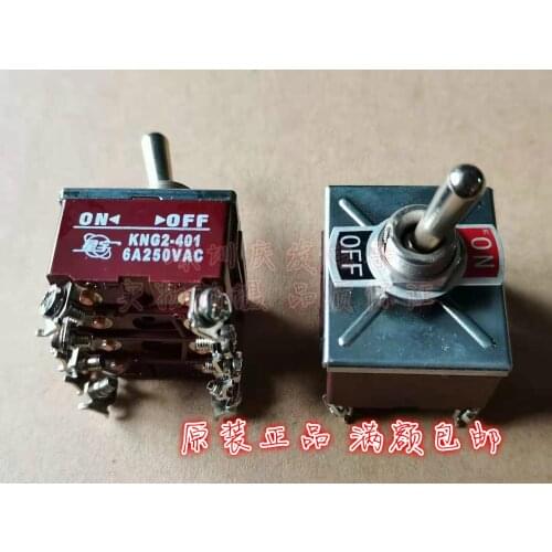 Original New 100% button switch KNG2-401 6A250V shaking head rocker switch 8pin 2gear screw feet