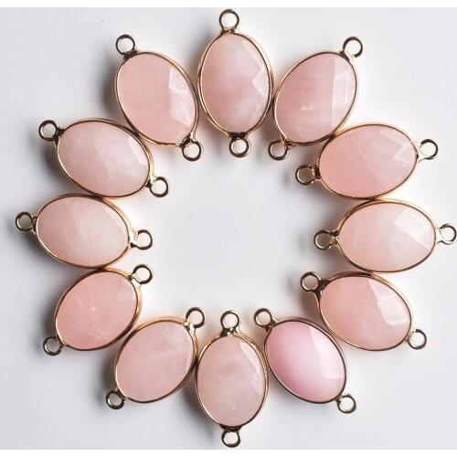 2020 fashion natural Quartz Crystal pendants Connector 13x18mm for Bracelets necklaces Jewelry Making 12pcs/lot wholesale free