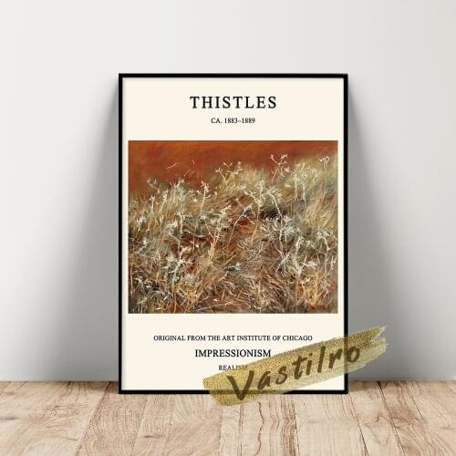 John Singer Sargent Poster, John Sargent Thistles Wall Picture, Vintage Plant Wall Art, Singer Sargent Still Life Oil Painting