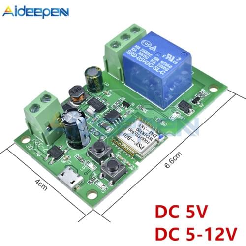 DC 5V 12V 10A Wireless WiFi Smart Switch Relay Module With Self-lock For Smart Home For Apple For Android App Control